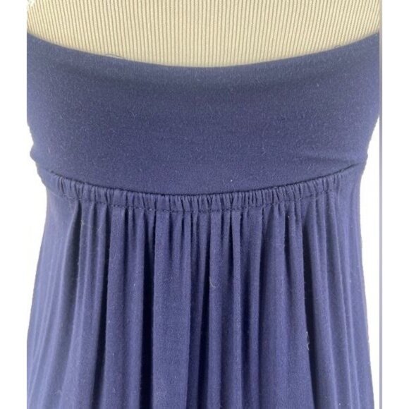 Navy Blue Boho Ruffle Hem Empire Waist Maxi Dress • Cottagecore Coquette Boho S - Picture 9 of 16